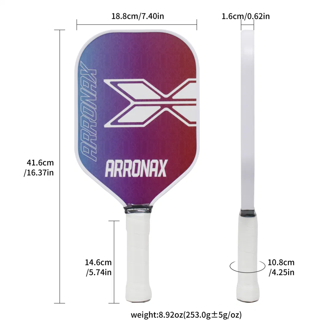 2024 Arronax 16mm Core Fiberglass Polypropylene Honeycomb Core Pickleball Paddle