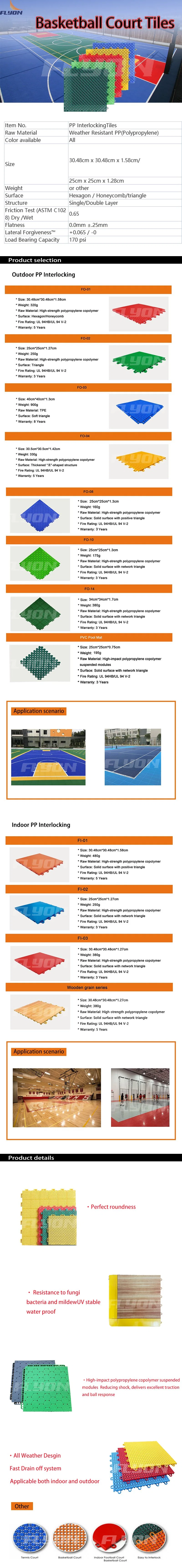 High Quality Hockey PP Interlocking Indoor Court Flooring Sports Place Tiles