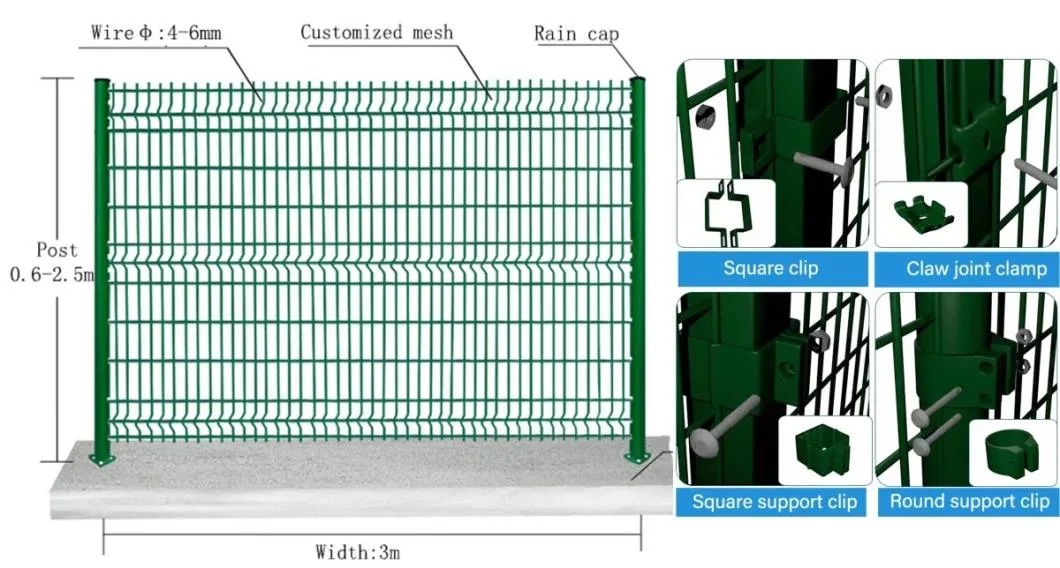 Outdoor 3D Welded Wire Mesh Fencing New Design Iron Gate Wrought Iron Main Gate Design Triangle Bend Fence Farm Fencing Aluminum Fence Panel Horse Stable