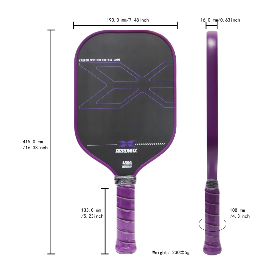 Carbon Friction Surface Pickleball Paddle Thermoformed T700 Pickleball Racket