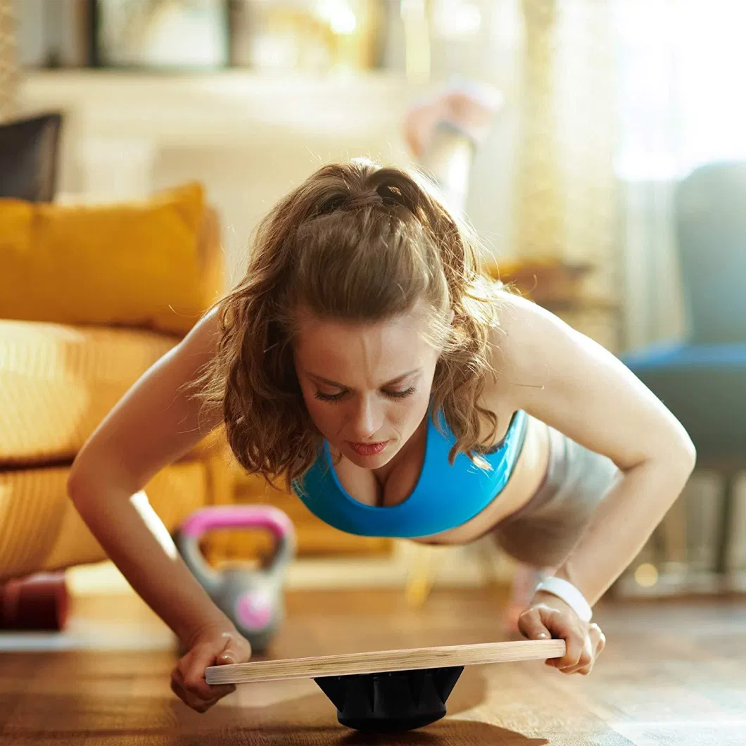 Round Workout Sport Board From Wooden, Balance Board Trainer