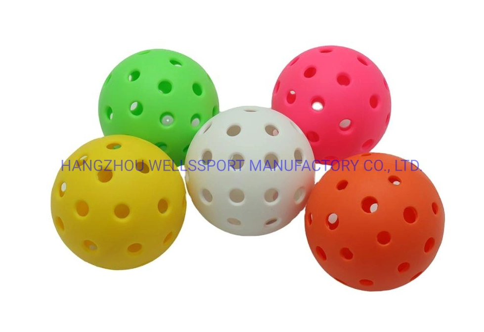 Wholesale Cheap PP Material Yellow Orange 40 Holes Outdoor Pickleball