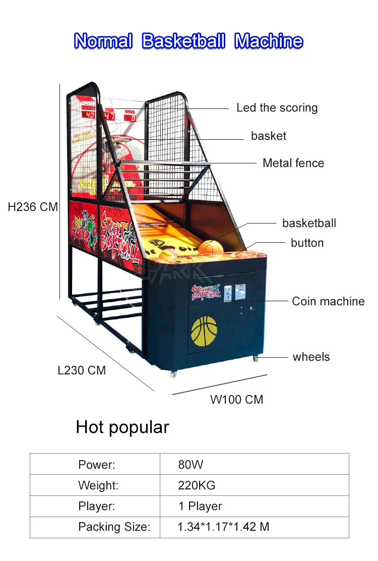 Crazy Basketball Coin Operated Game Machine Best Indoor Arcade Basketball Machine for Children
