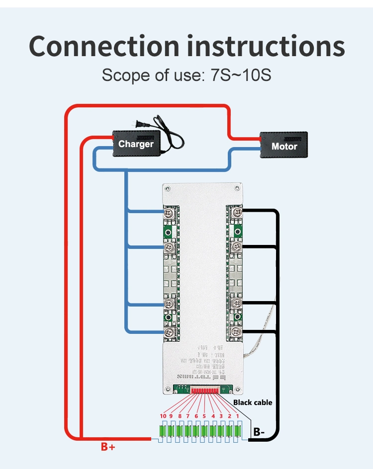Tdt 10s 36V BMS 120A Ion Lithium Battery Management System BMS Board 120A with Balance for Low Speed Electric Vehicle
