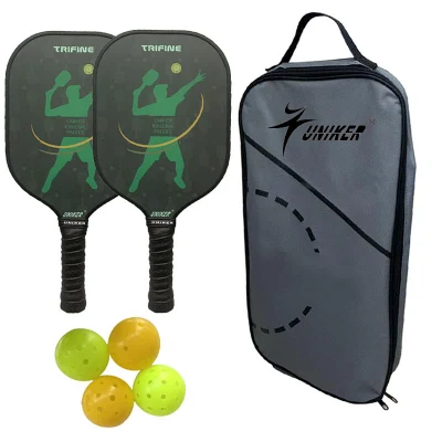 Juego de paletas de Pecholeball superficie de fibra de carbono 4 bolas y 1 Bolsa de carteristas