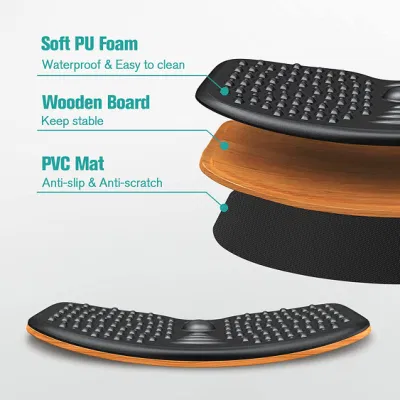 New Style Wooden Wobble Balance Board with Ergonomic Design