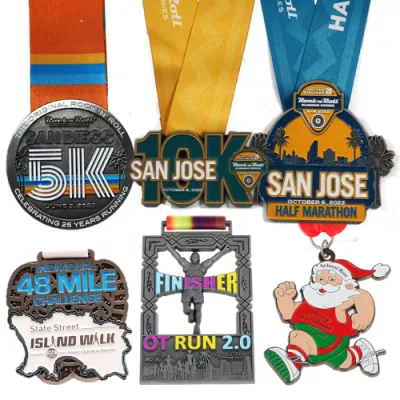 Fábrica logotipo personalizado Deportes Eventos Taekwondo Karate Marathon correr Powerlifting Metal Medallion Army Souvenir Fútbol Balón de fútbol Botas Deportes Medalla