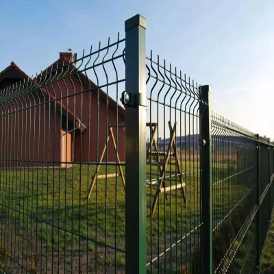 Comercio al por mayor con recubrimiento de polvo de color verde oscuro Mallas Soldadas valla valla metálica Wire Fence cerco triángulo panel 3D valla