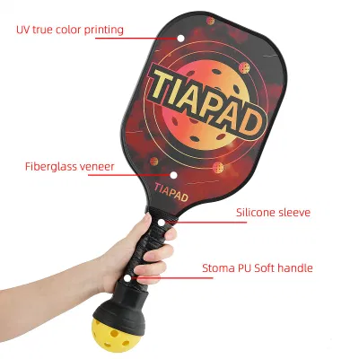 Grafito de fibra de carbono Pickleball deportes Paddle raqueta de tenis, Núcleo de PE