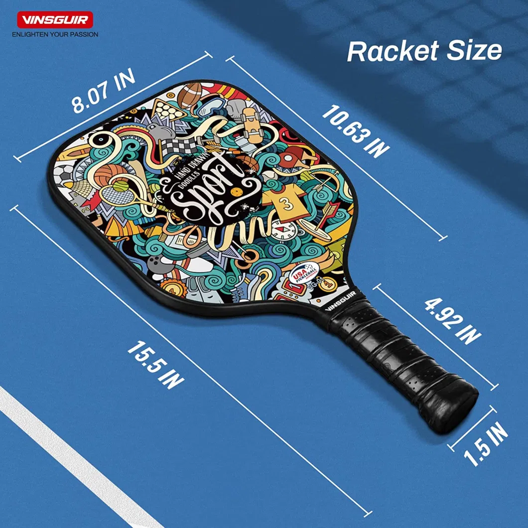 Pickleball Paddles-Usapa Approved Graphite/Fiberglass Pickleball Set of 2 Rackets and 4 Pickle Balls, Lightweight Pickleball Racquet Set with Pickleball Bag