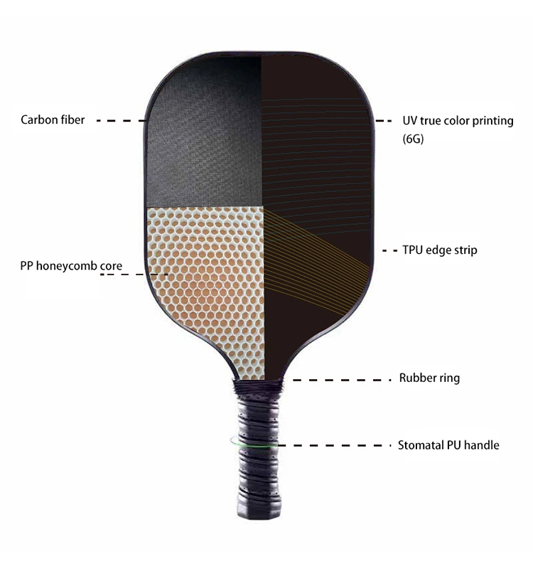 Lightweight High Hardness Usapa Approved Carbon Fiber Pickleball Paddles Set of 4