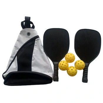 Pickleball Paddle Wood Set with 2 Racket 4 Pickleball Balls and Bag