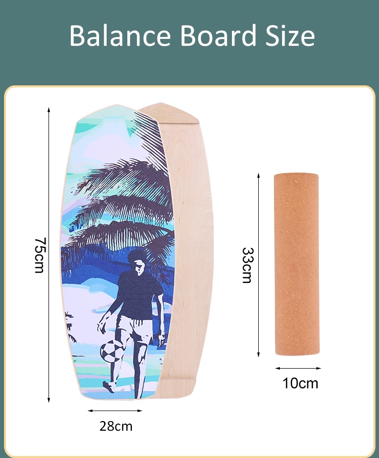 Wooden Balance Board Trainer, Use for Surfing, Skateboarding, Snowboarding Practice, Strengthen Core and Enhance Coordination, Non-Slip for Men and Women