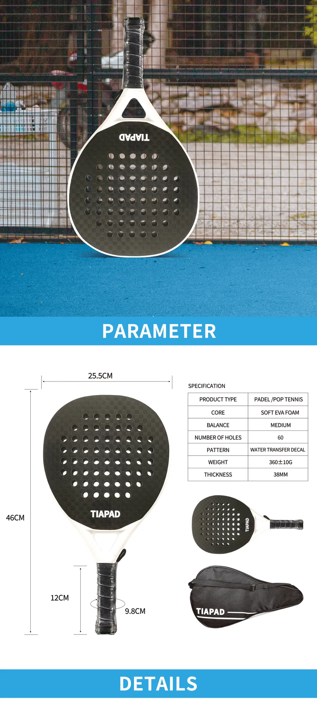 Different Size Beach Pickleball Paddle Racket Set Outdoor Sports