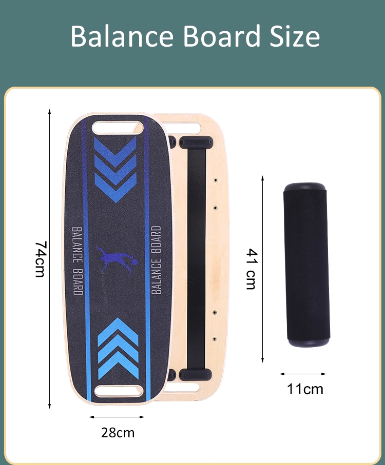 Wooden Balance Board Trainer Wobble Board for Skateboard, Hockey, Snowboard &amp; Surf Training Balancing Board W/Workout Guide to Exercise and Build Core Stability