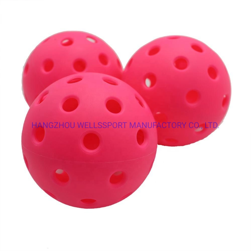 Wholesale Cheap PP Material Yellow Orange 40 Holes Outdoor Pickleball