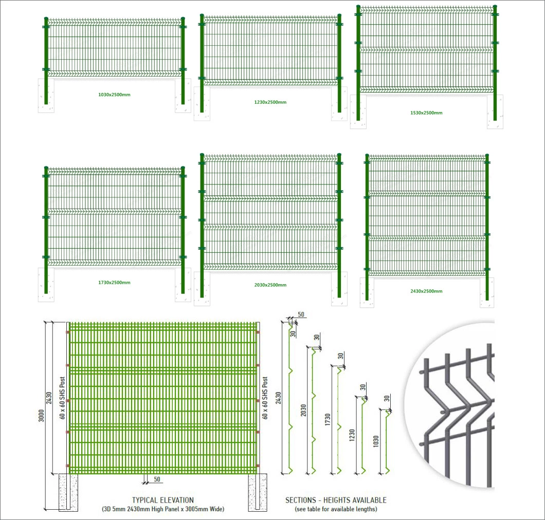 Steel Wire Mesh Galvanized Gabion Wall for Garden 3D Curvy Galvanized Welded Wire Mesh Fence 3D Triangle Mesh Fence