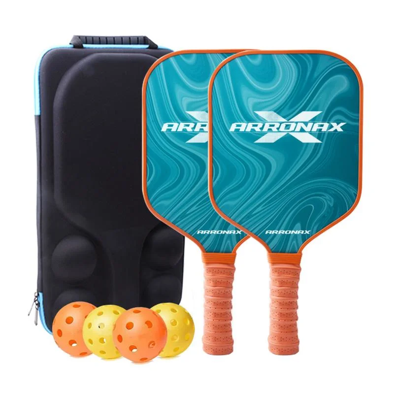 Low MOQ Customize Pickleball Paddles Set of 2 Graphite Carbon Face PP Core Rackets 4 Pickle Ball Balls 1 Portable Bag Pickleball