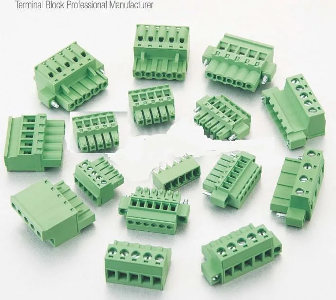 3.81mm 6 Way Screw Terminal Block Connector Green Color Pins Pluggable Type