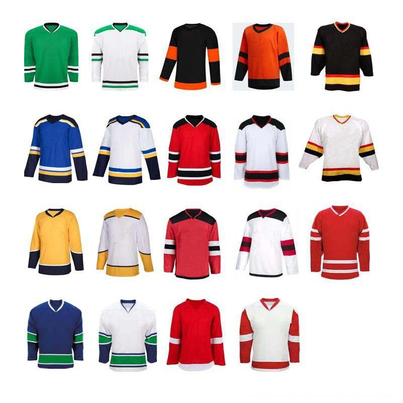 Professional Training Sports Shirt Custom Sublimated Black with White Ice Hockey Jersey