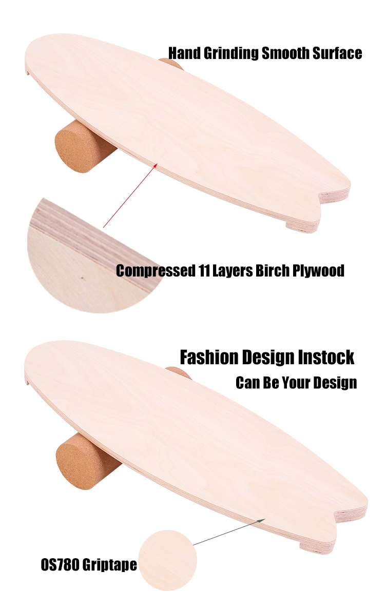 Birch Wooden Balance Board Trainer Use for Surfing Skateboarding Snowboarding Practice, Strengthen Core and Enhance Coordination Non-Slip for Kids and Adult