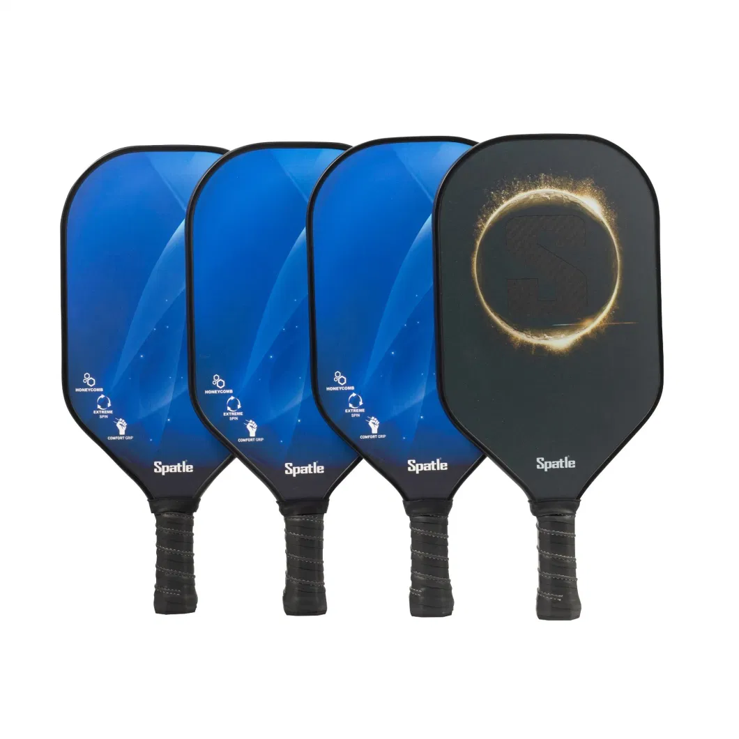 Different Shape Carbon Fiber Face with Honeycomb Polypropylene Core Elongated Pickleball Paddle