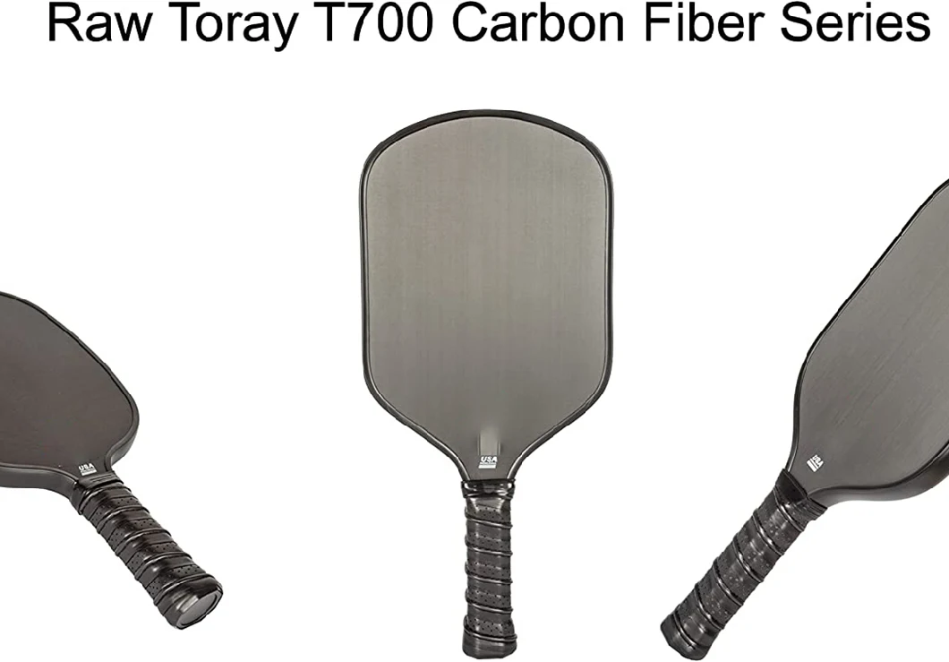 Raw Toray T700 Carbon Fiber Pickleball Paddle with 16mm Polypropylene Honeycomb Core Thermoforming Sealing Edge Unibody Construt