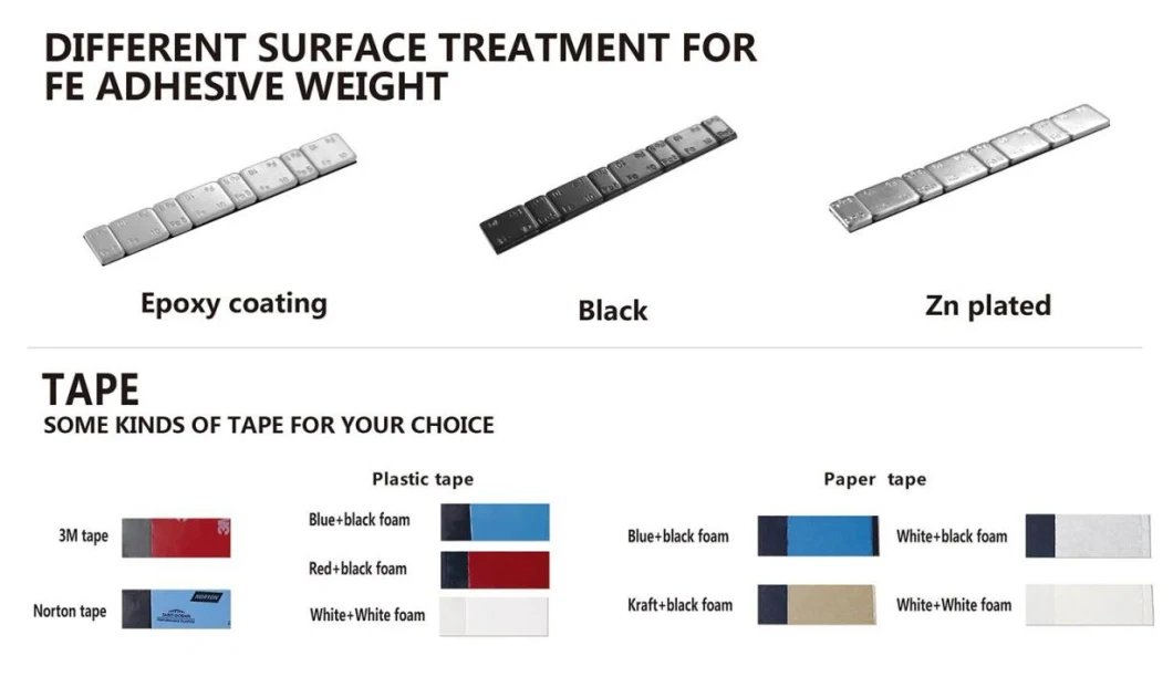 Epoxy Coated Square Type Fe Stick on 60g Wheel Balance Weight