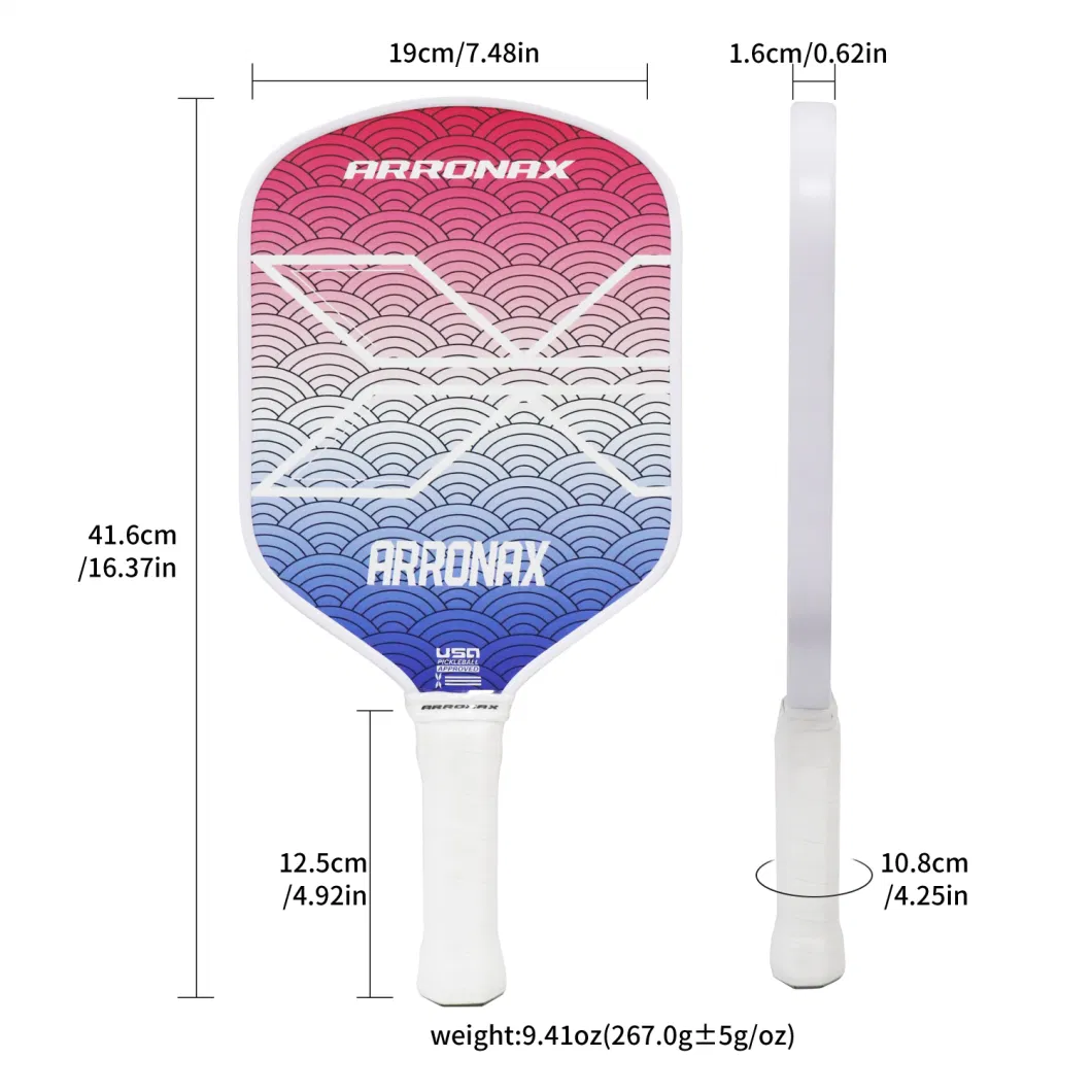 Custom Professional Lightweight Carbon Fibre Glass Fiber Usapa Approved Pickleball Paddle