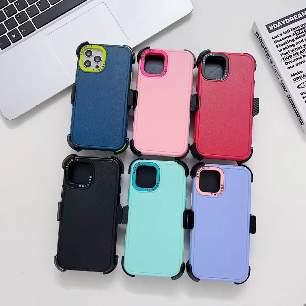 Good Quality Protector Defender 3 in 1 Hybrid Shockproof Mobile Phone Case for iPhone 14 15 12 11 PRO Max
