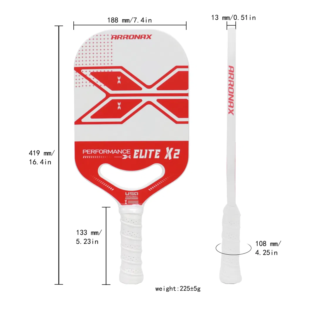 Usapa Approved Thermoformed Toray T700 EVA Foam Edgeless Raw Carbon Fiber Pickleball Paddle