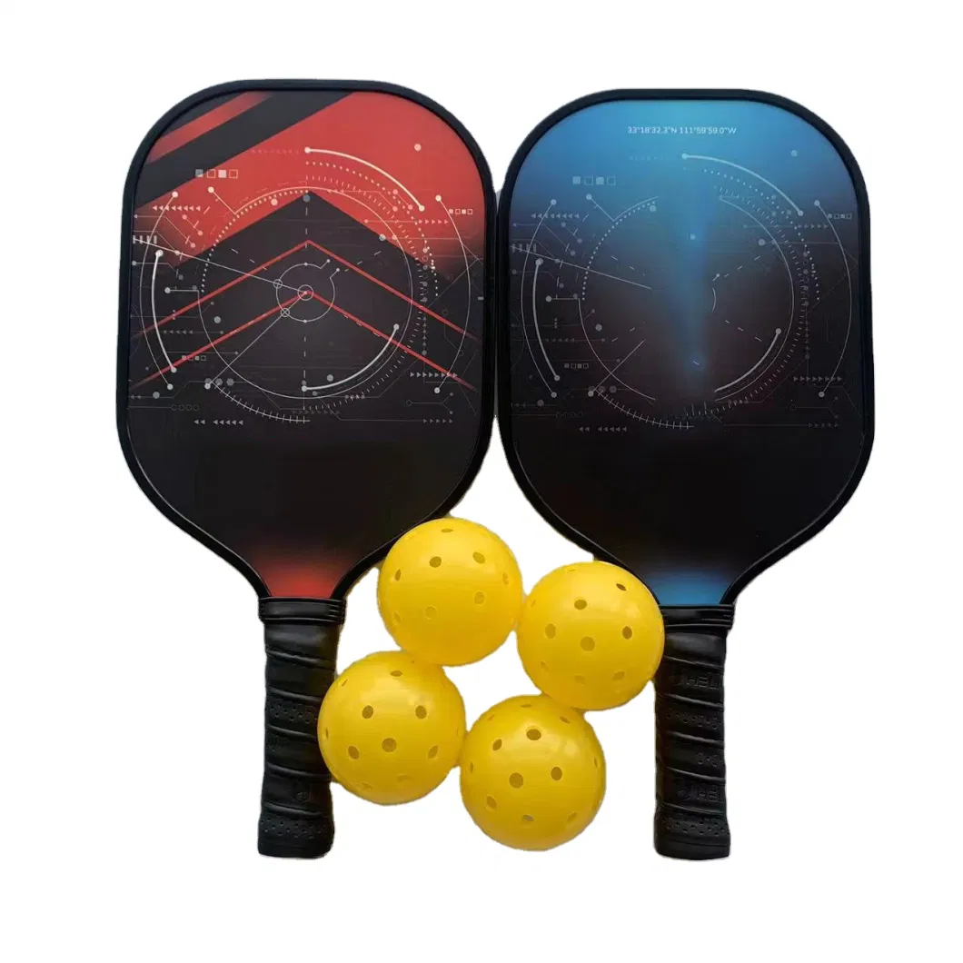 Pickleball Paddle Set with 2 Rackets 1 Drawstring Bag 2 Wrist Bracers 4 Balls