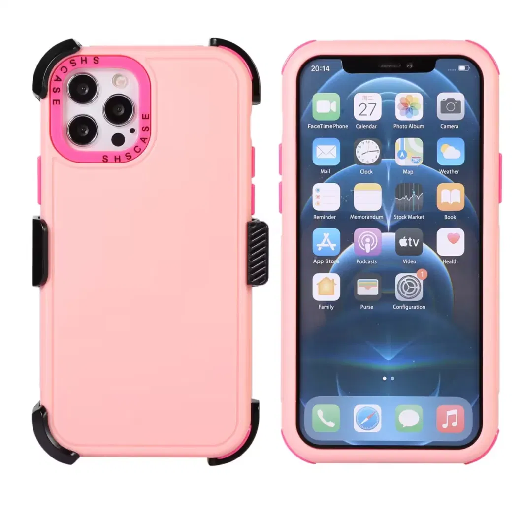 Good Quality Protector Defender 3 in 1 Hybrid Shockproof Mobile Phone Case for iPhone 14 15 12 11 PRO Max