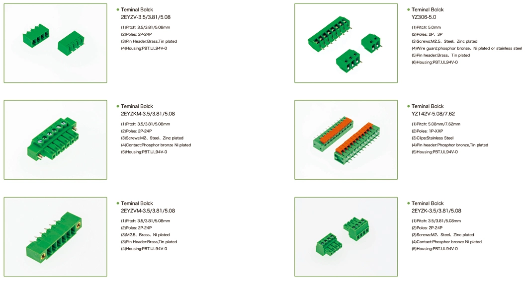 Screw Terminal Block Connector 3.5mm 3.81mm 3 4 5 6 7 8 9 10 11 12 13 Pin Way Green Pluggable Type