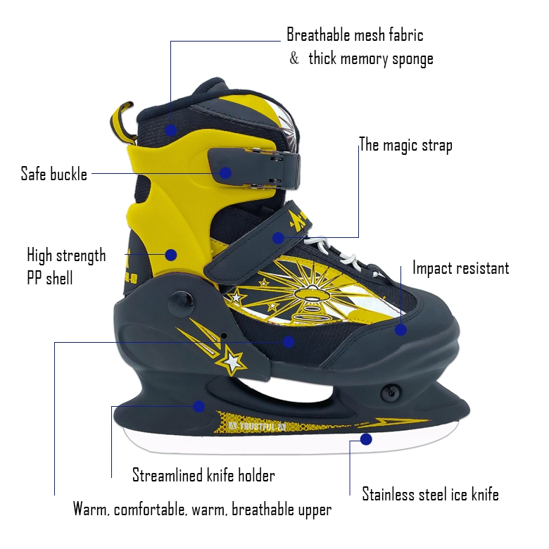 Custom off-The-Shelf Hockey Skate Shoe with Adjustable Ice Skate for Children