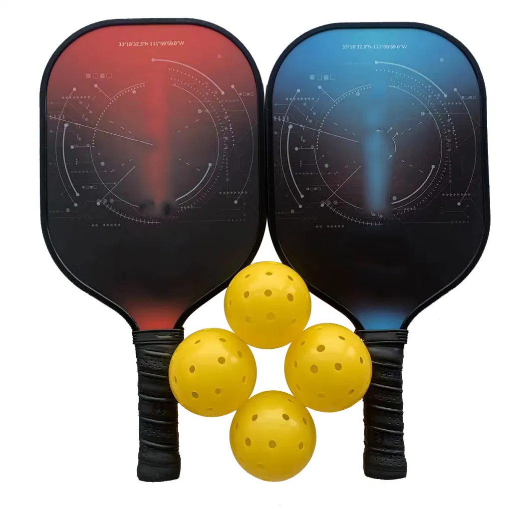 Pickleball Paddle Set with 2 Rackets 1 Drawstring Bag 2 Wrist Bracers 4 Balls