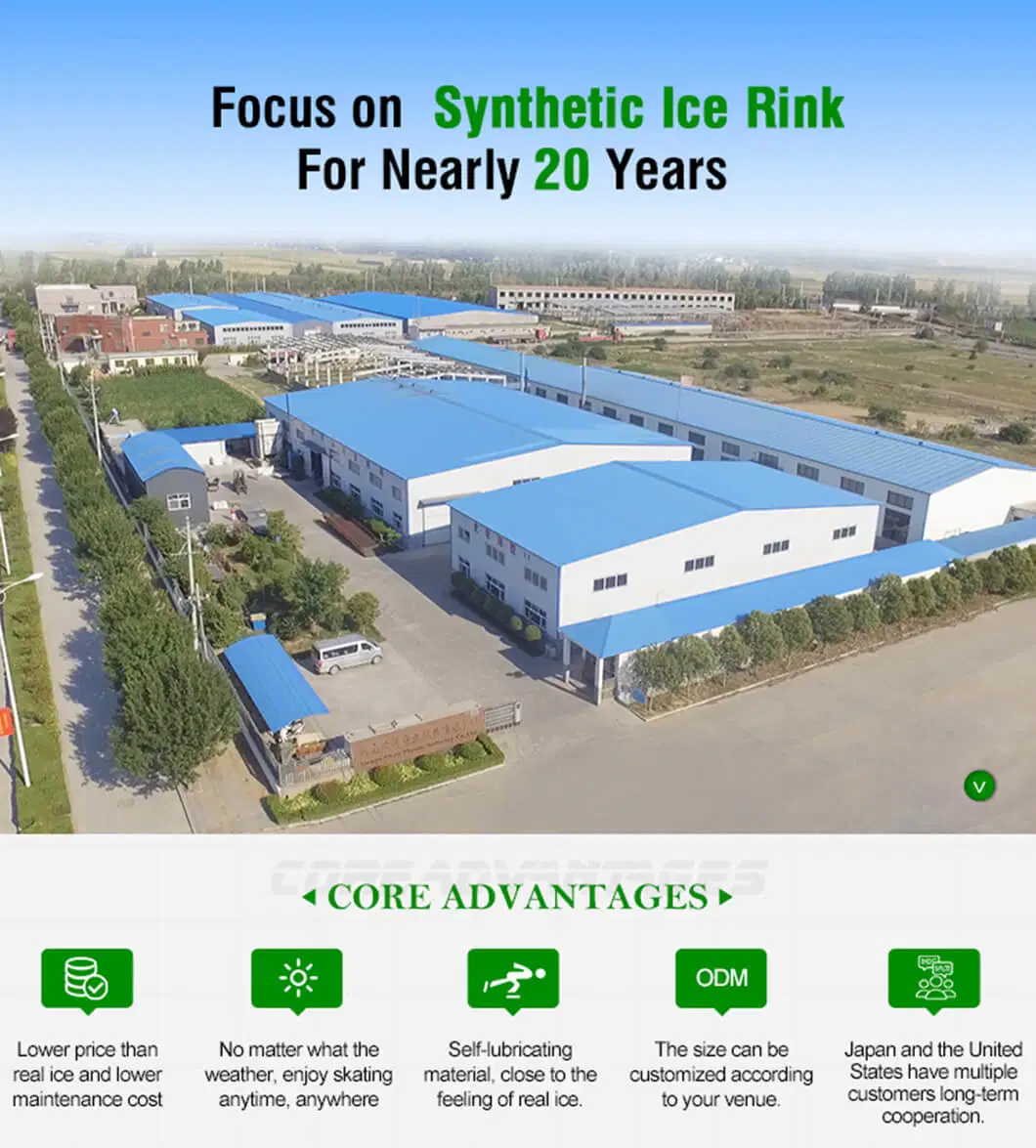 15-20mm Thick Hockey Revolution Dryland Skateable Puzzel Type UHMWPE Artificial Ice Rink Tiles