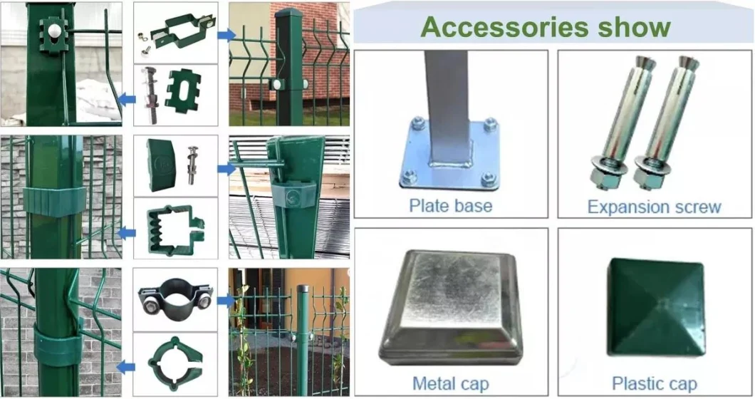 Wholesale Dark Green Powder Coated Welded Wire Mesh Fence Metal Fence Wire Fence Triangle Fence 3D Panel Fence