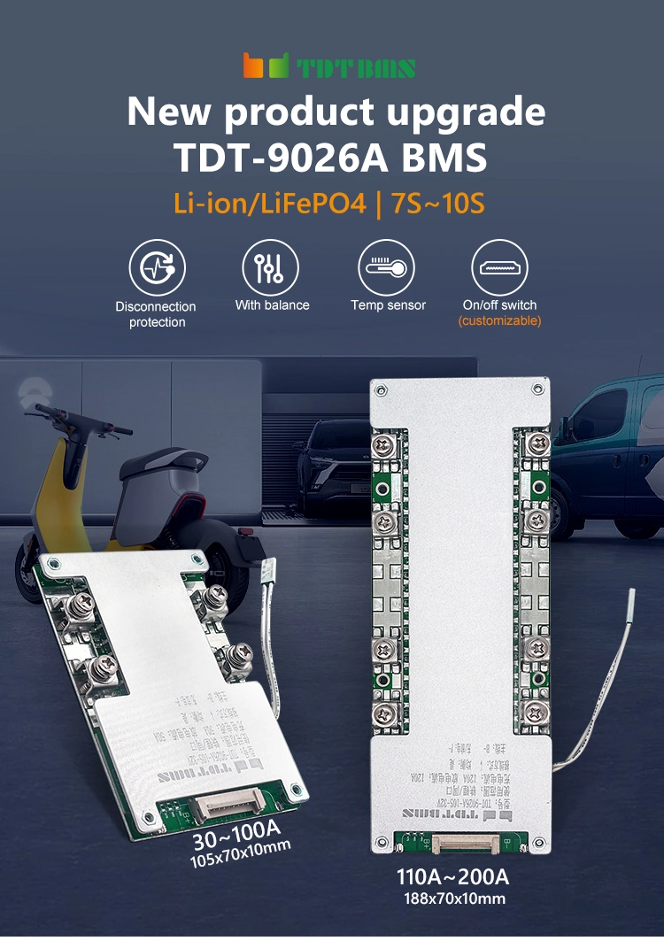 Tdt 10s 36V BMS 120A Ion Lithium Battery Management System BMS Board 120A with Balance for Low Speed Electric Vehicle