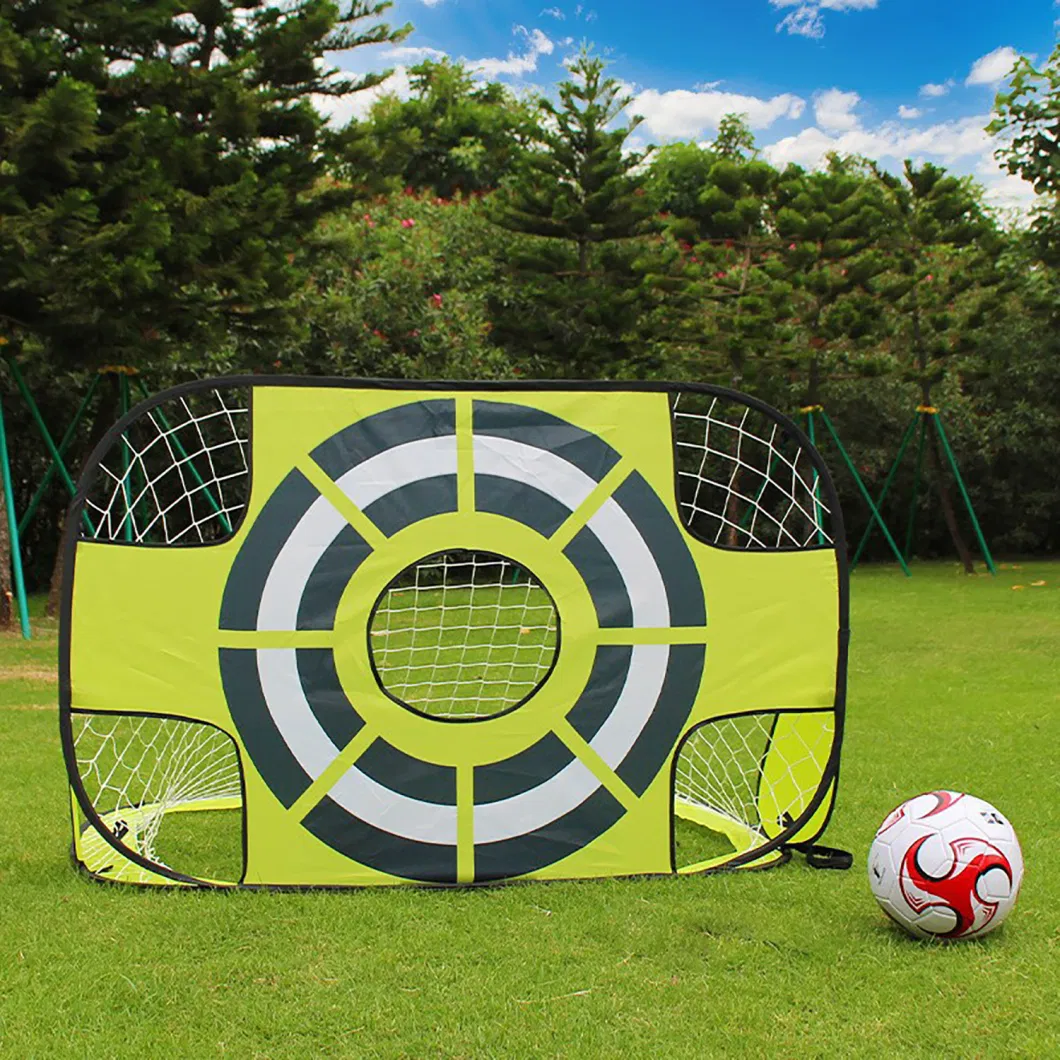 Pop up 2 in 1 Kids Football Goal Target Net Portable Soccer Goal Posts for Foldable Mini Folding Target Training Goal Toy with Carry Bag &amp; Fixing Pegs Bl22551