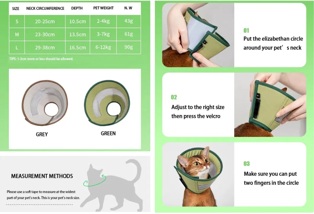 Waterproof 3D Sponge Soft Pet Cat Dog Elizabethan Collar for Protecting Cat After Surgery