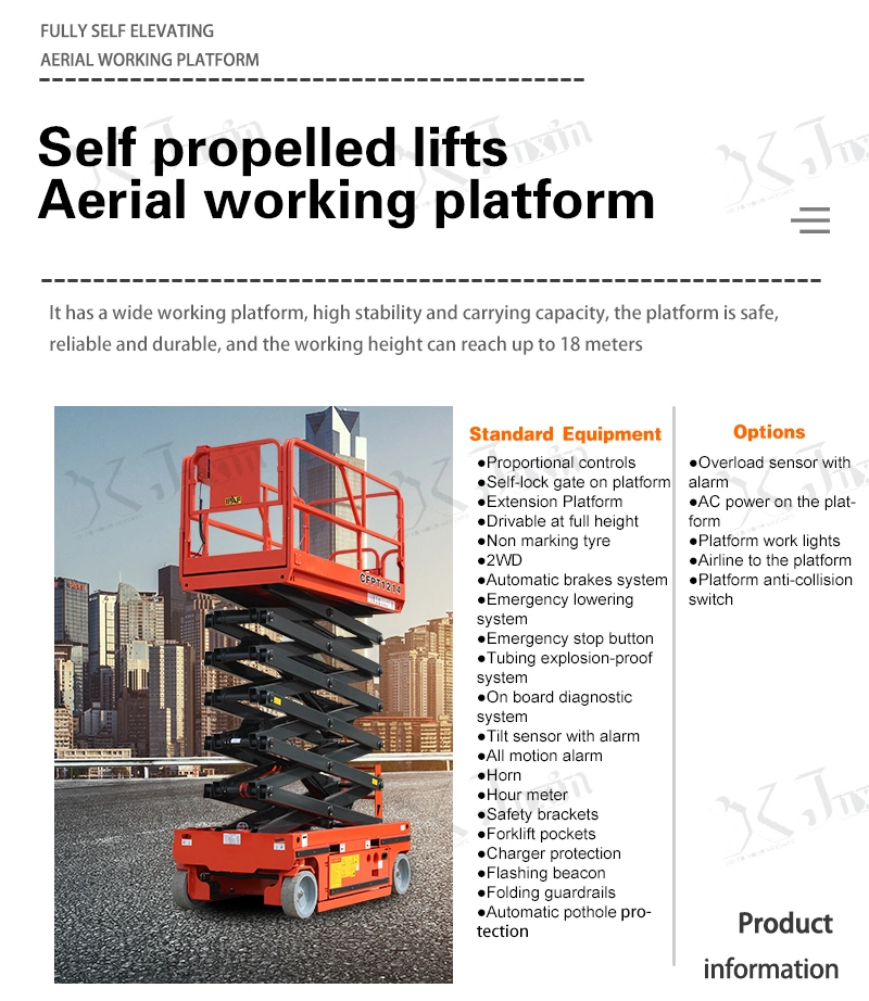 4m-18m Fully Electric Self Propelled Work Platform Aerial Lift Platform Hydraulic Scissor Lift Stick Control
