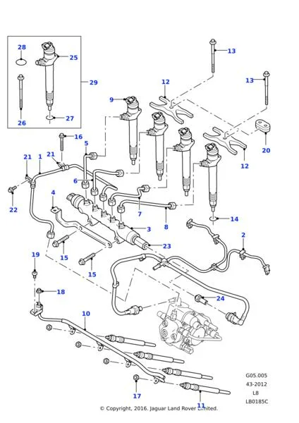 LR006866 Pressure limiter valve DENS0 1110 Common Rail LR006865 components