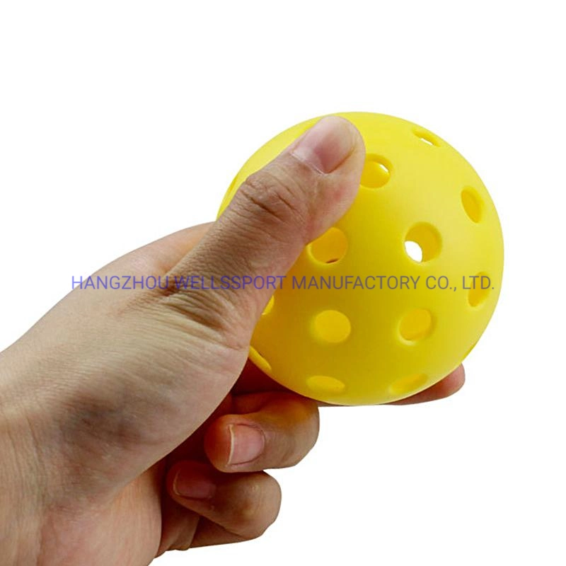 Wholesale Cheap PP Material Yellow Orange 40 Holes Outdoor Pickleball