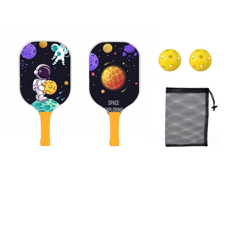 Popular Fiberglass Surface Junior Pickleball Paddle, Colorful Kids Pickleball Racket