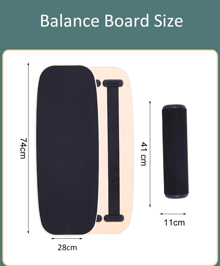 Wood Balance Board Trainer Use for Surfing Skateboarding Snowboarding Golf Practice Strengthen Core and Enhance Coordination