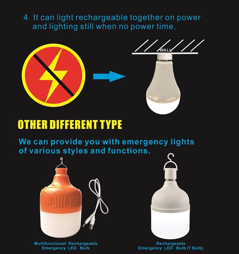 Hurricane Supplies 9W Rechargeable Power Bank Bombillas Emergency LED Bulb Lights