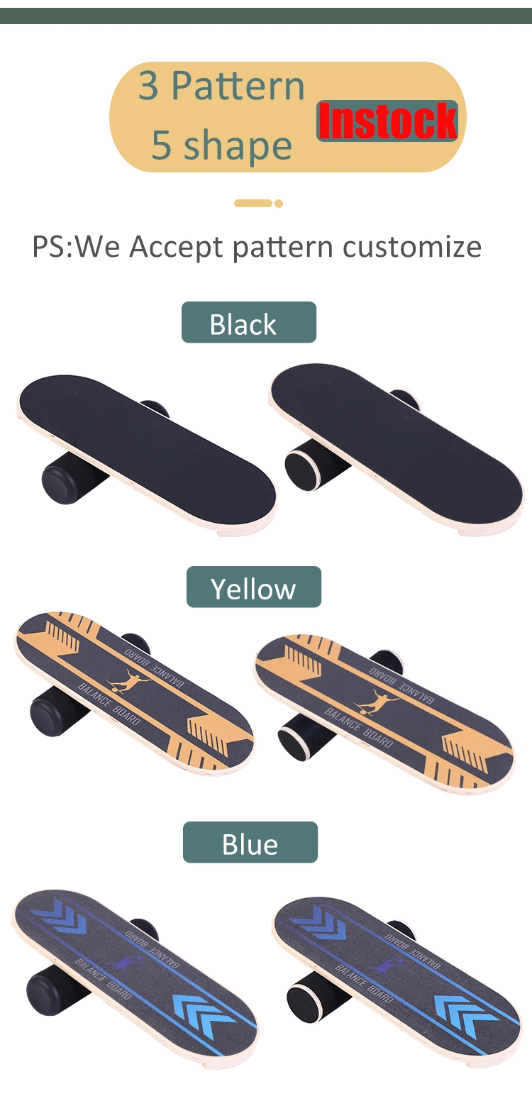 Wooden Balancing Board with Workout Guide to Exercise and Build Core Stability, Wobble Board for Skateboard, Hockey, Snowboard &amp; Surf Training