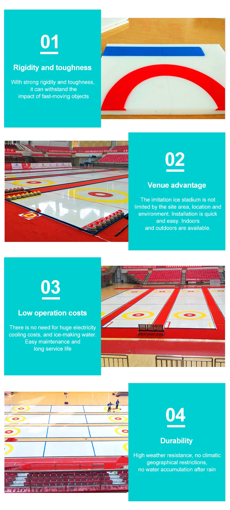 Plastic Hockey Pad/UHMWPE Synthetic Ice Rink Panel/Curling Practice Floor