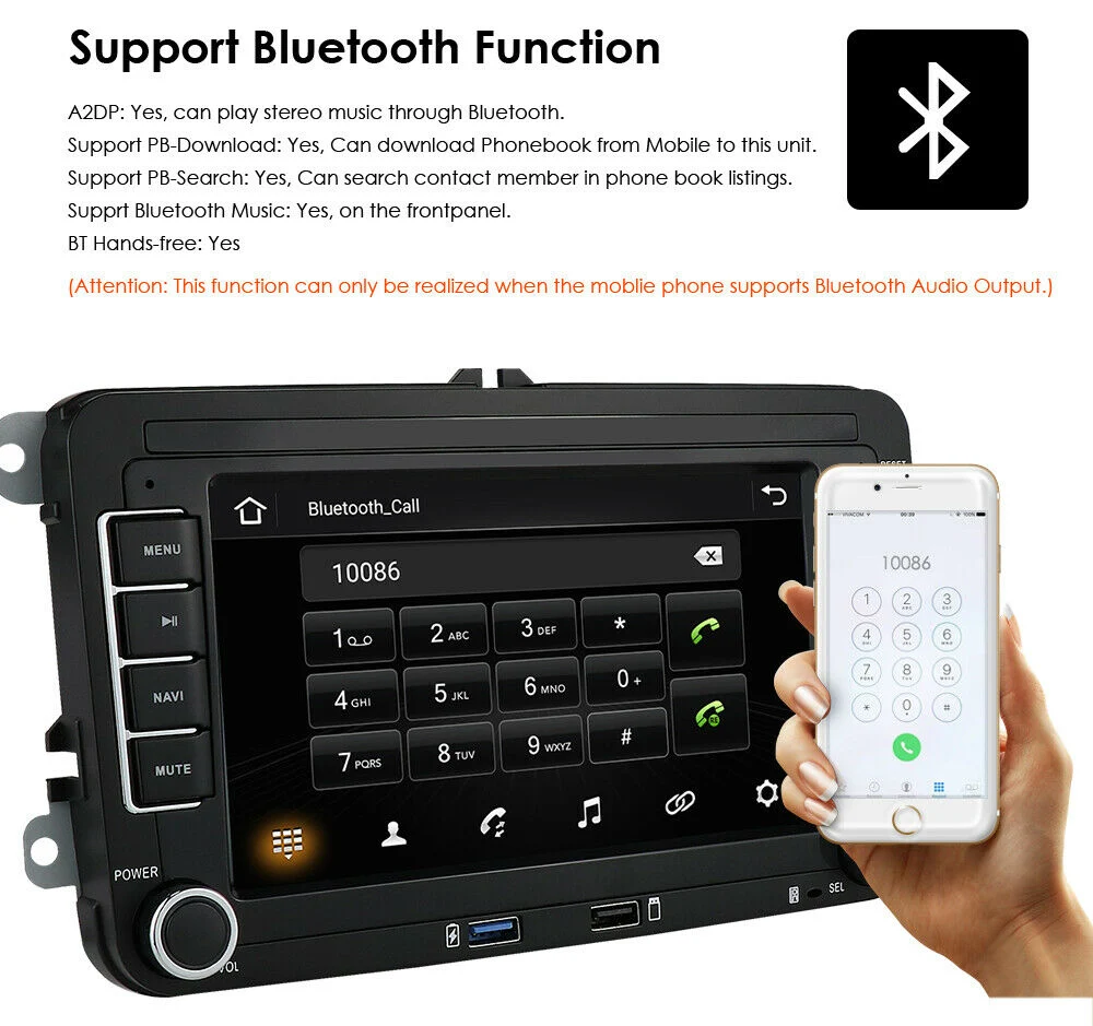 7 Inch Android 10 Radio Car Stereo Carplay Bt GPS for VW Volkswagen Jetta Passat Camera